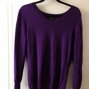 Worthington Women's V- Neck Stretch Purple Sweater